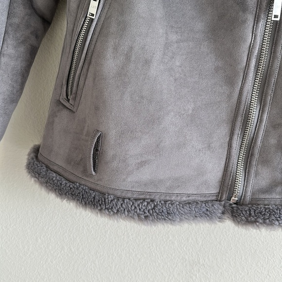 NWT Abercrombie & Fitch Suede Asymmetrical Zip Cozy Jacket - Picture 7 of 11